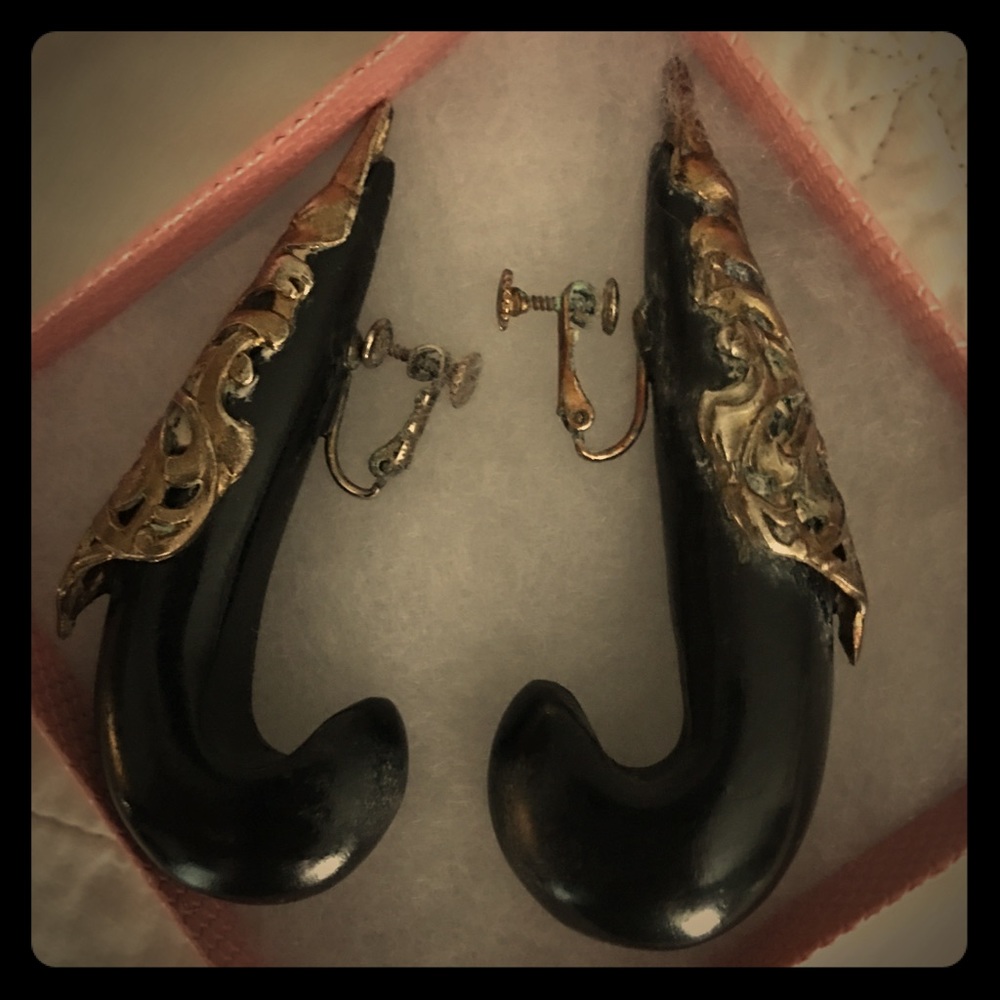 Vintage clip on earrings -make a statement